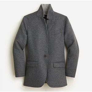 J Crew Leighton Blazers Jacket Double Faced Wool Blend Gray Size 6 Career Office